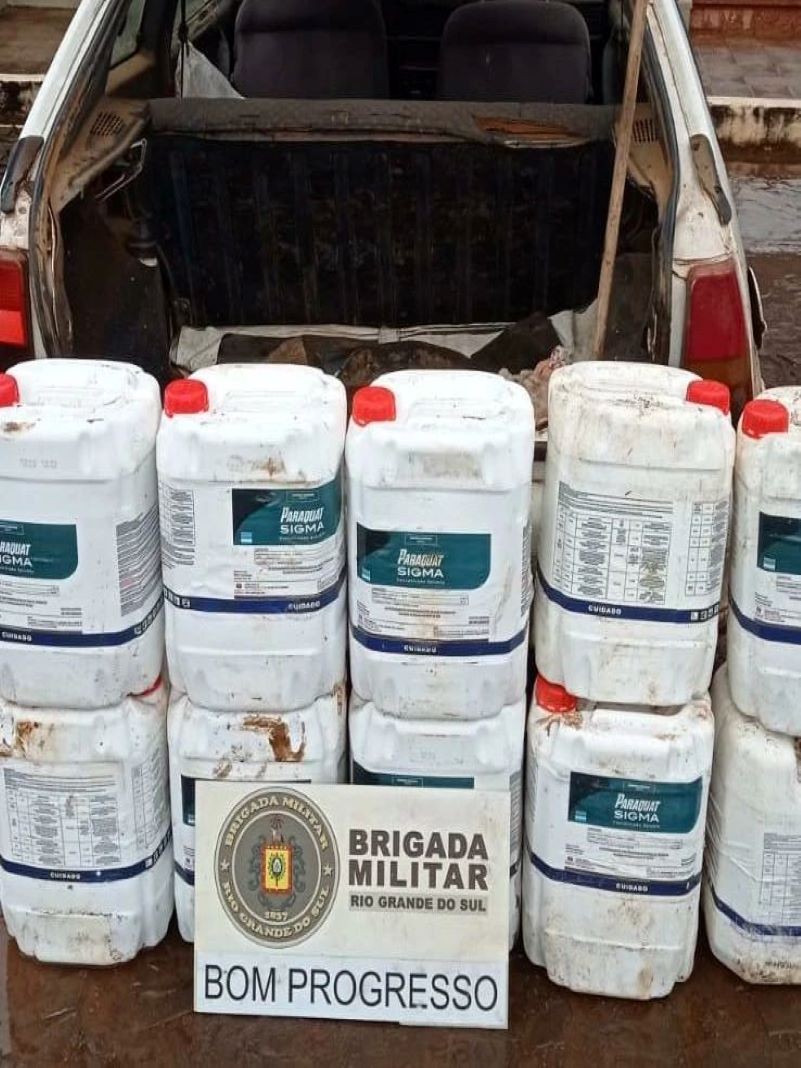 Brigada Militar prende homem por contrabando de agrotóxicos em