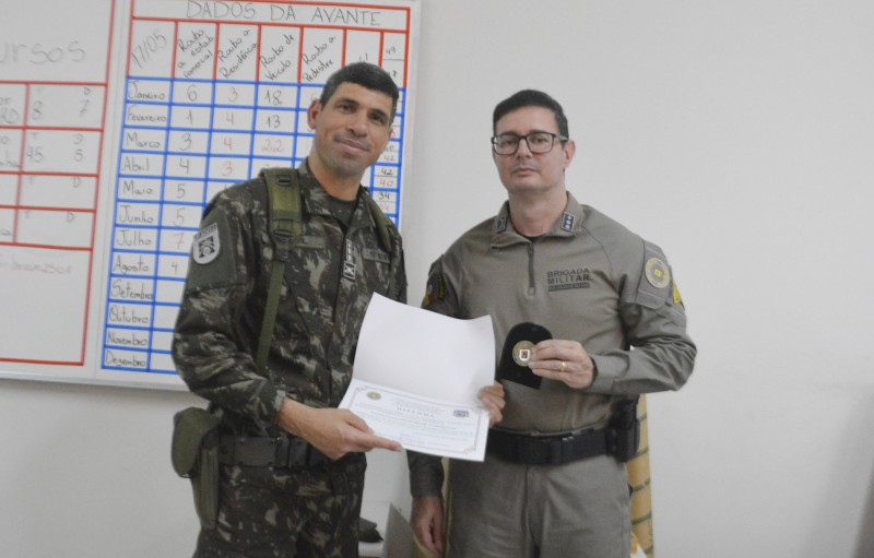 25º BPM recebe visita do comandante do 19º BIMTz Brigada Militar