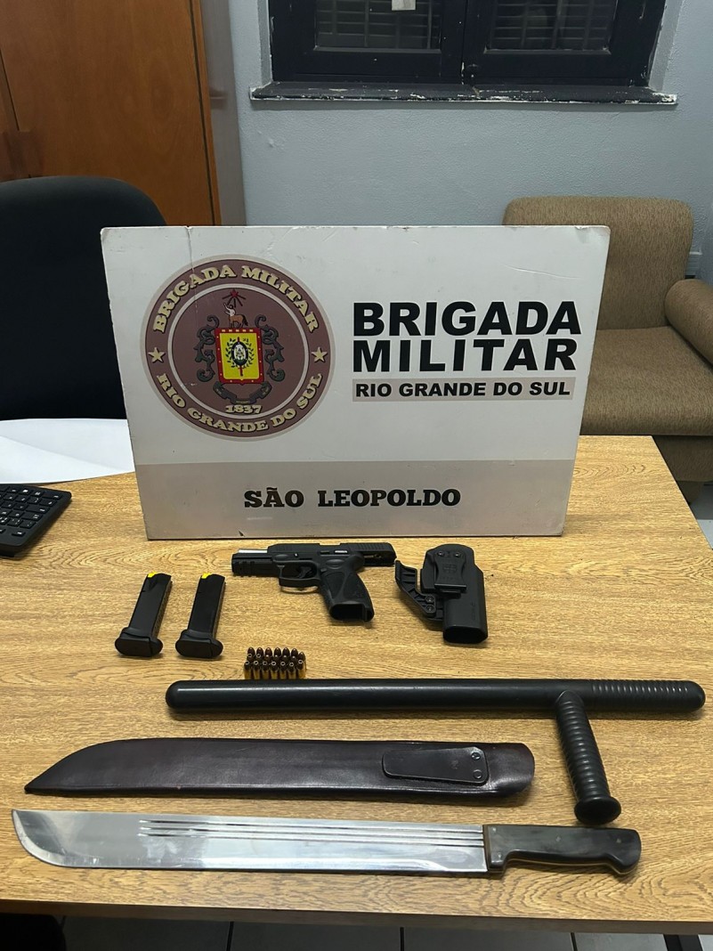 Homem é preso pela BM de São Leopoldo arma de fogo Brigada Militar