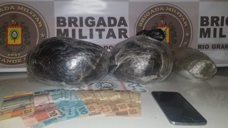 9º BPM prende homem que portava mais de dois quilos de maconha no Centro de Porto Alegre