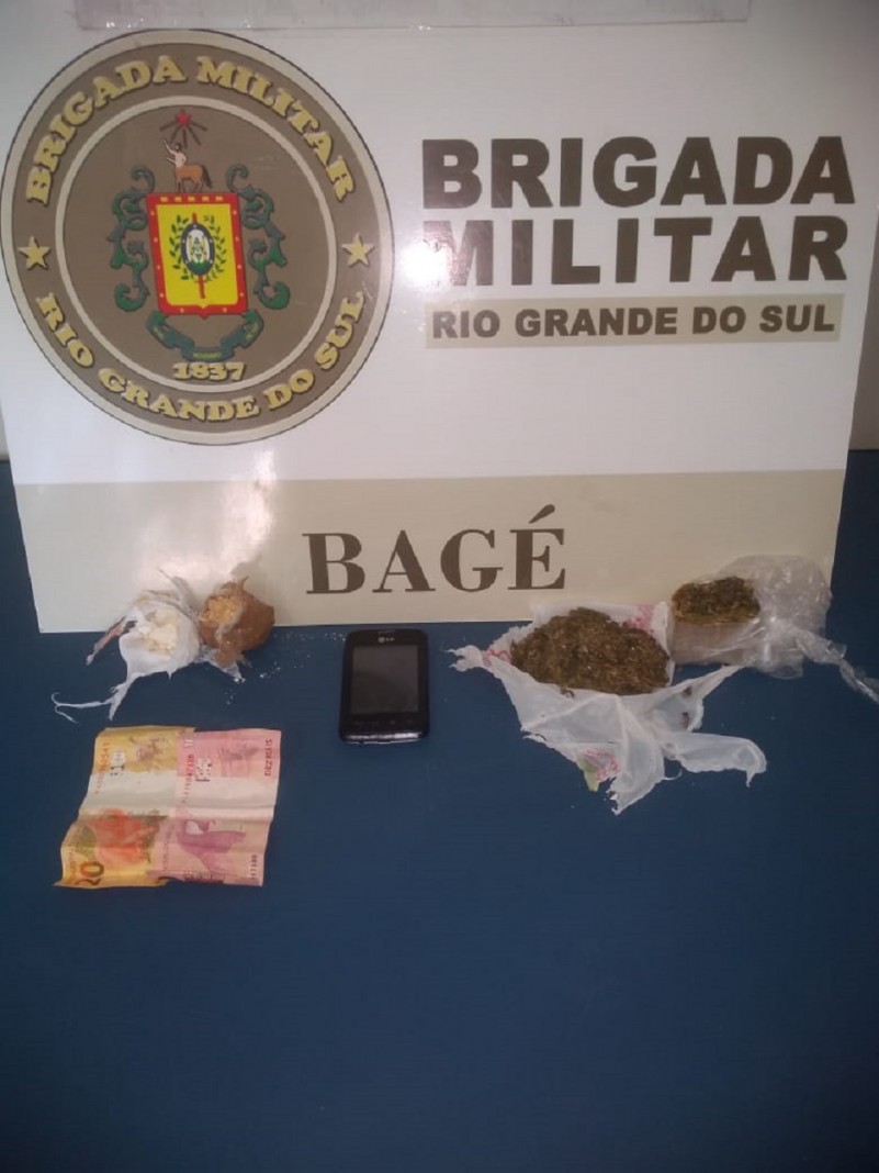 drogas, dinheiro e celular