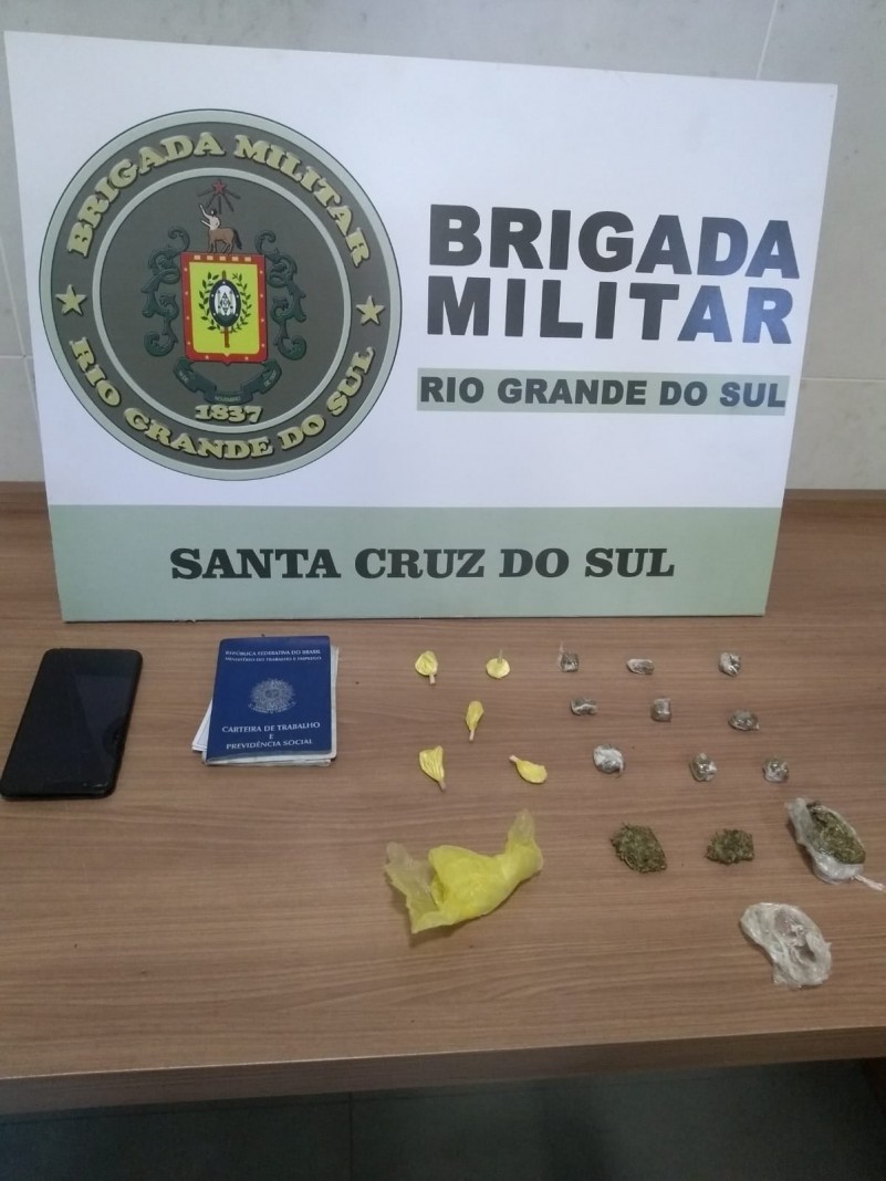 BM de Santa Cruz do Sul prende homem por tráfico de drogas