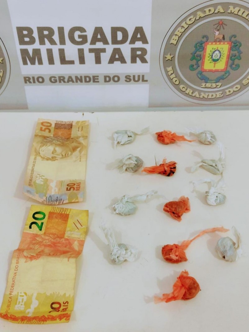 BM de Cachoeira do Sul prende homem por tráfico de drogas
