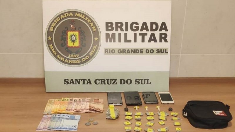 BM de Santa Cruz do Sul prende homem por tráfico de drogas