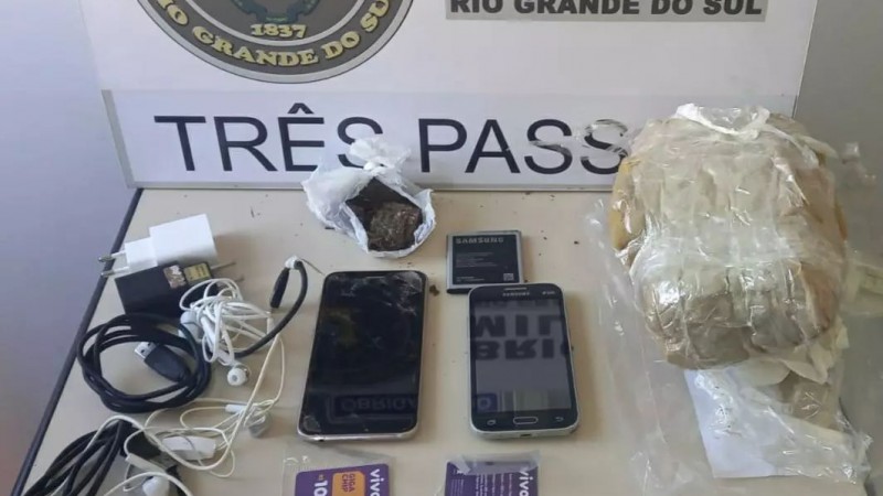 Brigada Militar prende homem por tráfico de drogas após arremesso de objetos para o interior do Presídio em Três Passos