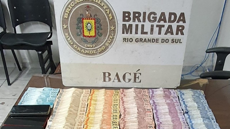 Dinheiro apreendido em Bagé