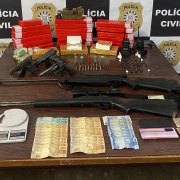 
Brigada Militar apreende armas e drogas em Santa Vitória do Palmar
