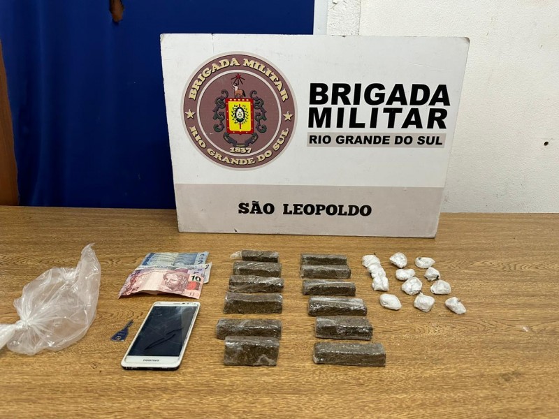 Homem é Preso Com Drogas Pela Brigada Militar Em São Leopoldo Brigada